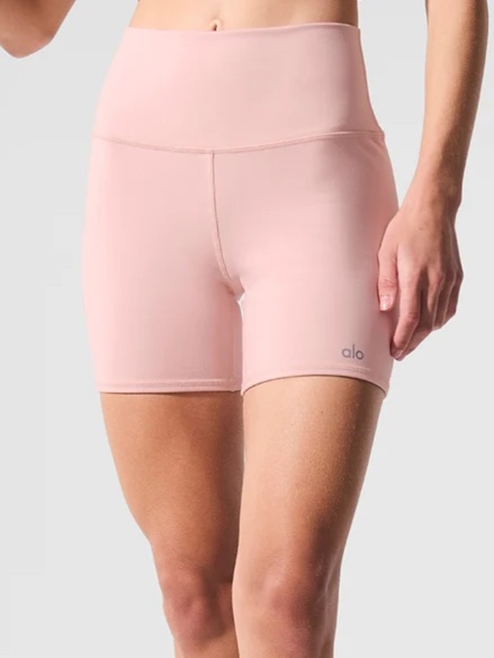 Alo Yoga 5” Airbrush High-Waist Biker Short in Pink Quarts